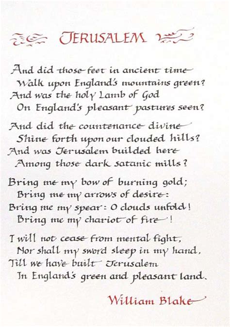 jerusalem william blake poem